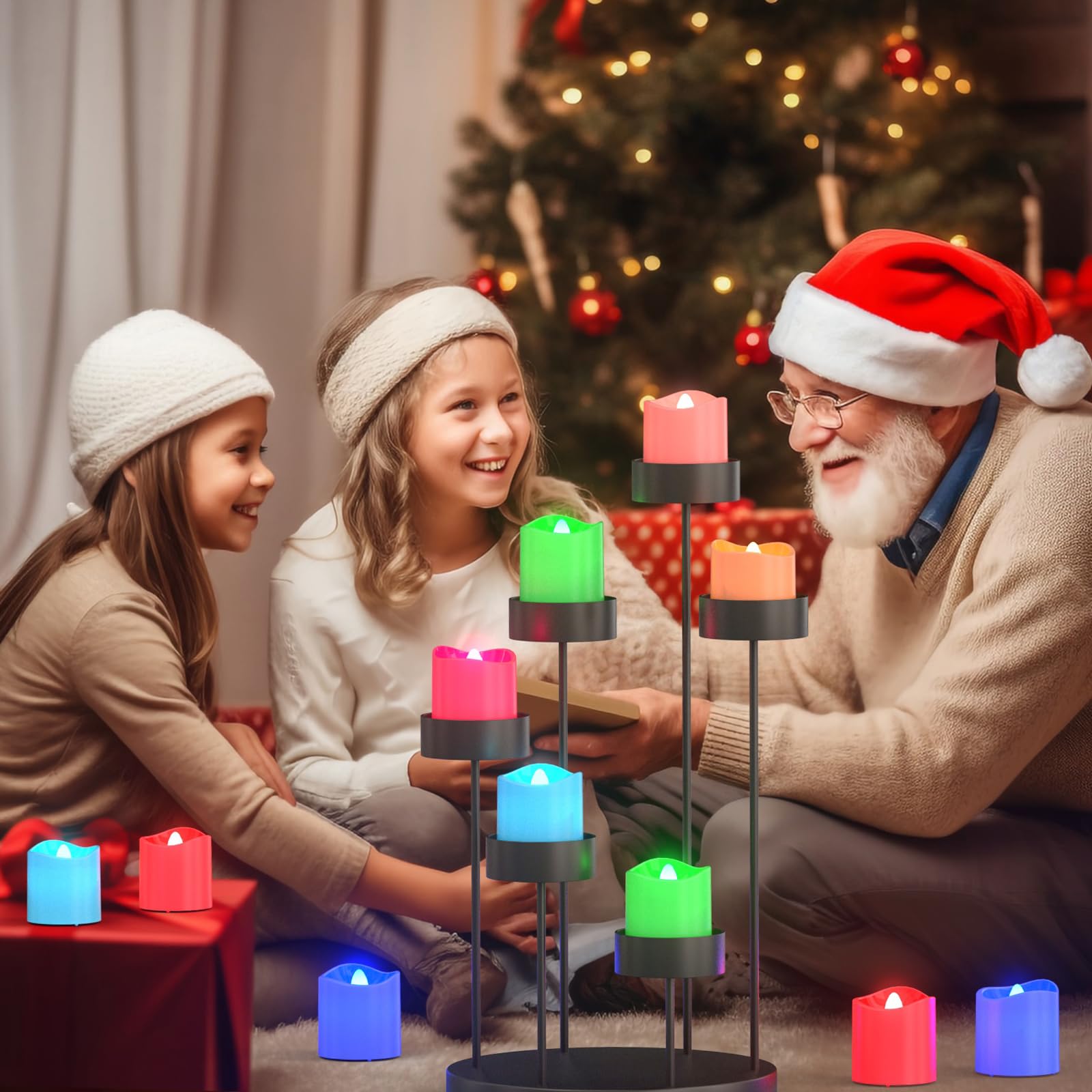 SoulBay Velas de té recargables, 12 velas recargables LED eléctricas sin llama con temporizador remoto y estación de carga para el hogar, habitación, fiesta, Halloween, decoraciones de Navidad