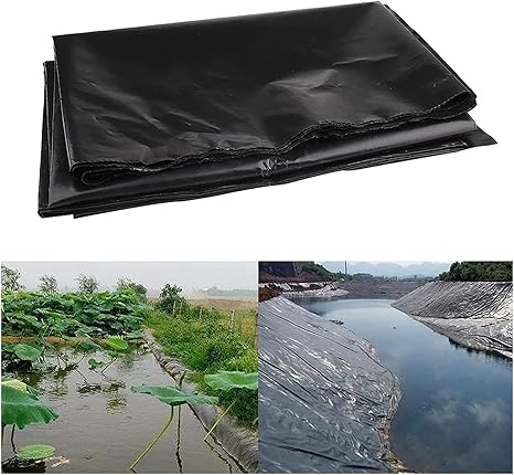Image AMZPG Fish Pond Liner Impermeable Membrane Pools Cover Pond Liner Landscaping Waterproof Thicken Heavy Duty Liner (Color : Black, Size : 6x9m/19.68x29.52ft)