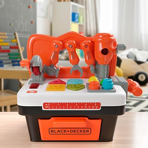 Miniatura 2 de Lollipop Black and Decker - Banco de herramientas para niños, juego completo de herramientas para niños, con taladro de juguete, llave inglesa y