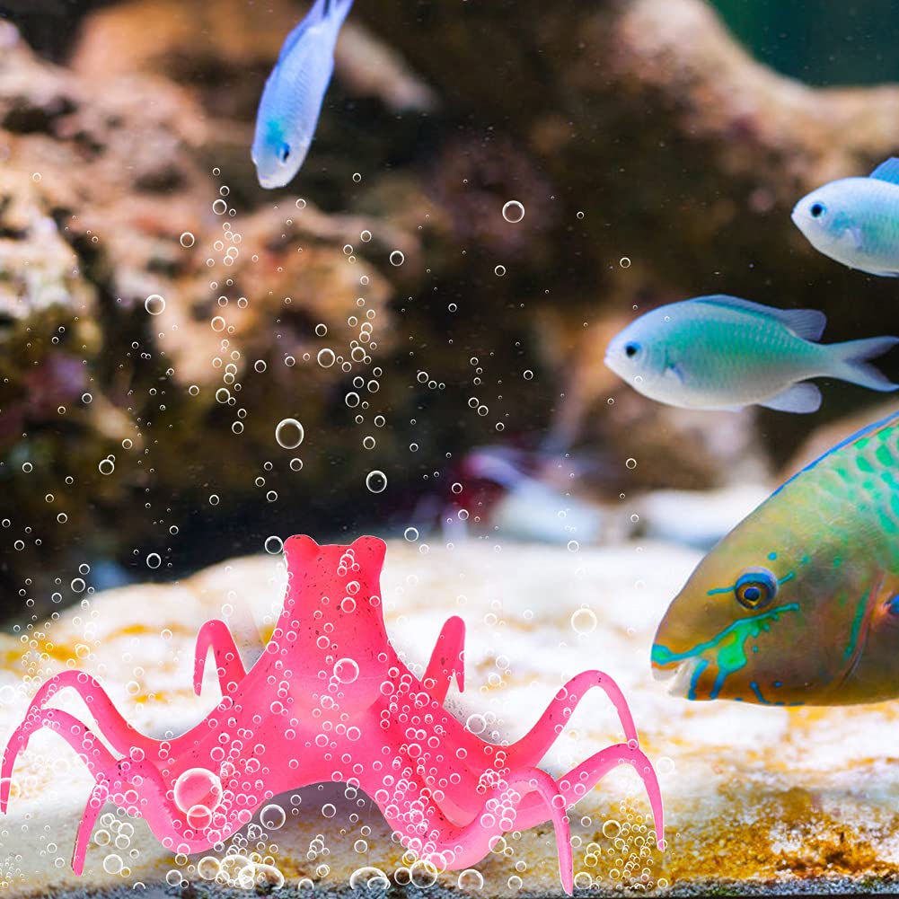 Fluorescent Simulation Octopus Aquarium Fish Tank Decoration, Bright Color, Environment Simulation, High Performance - Image 4