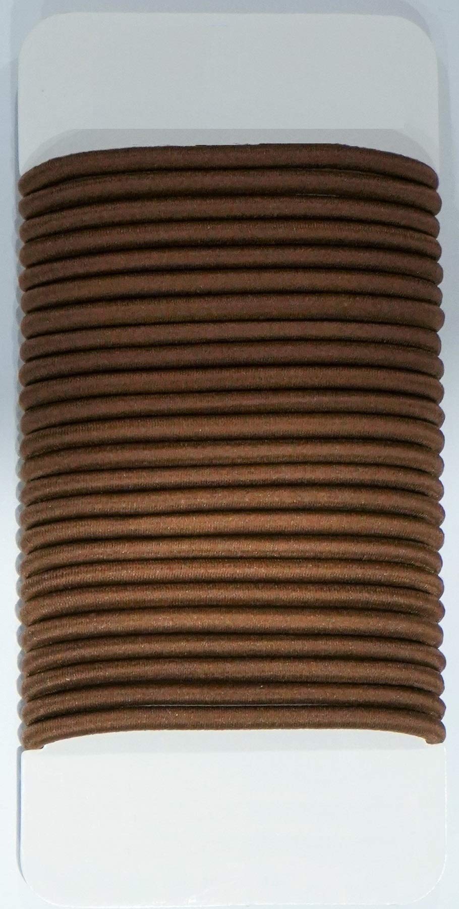 24 Pcs Medium Brown Crazy Bobble® Premium Non-Metal Hair Elastics Hair Bands 4mm Thick Hair Ties For Adults and Kids