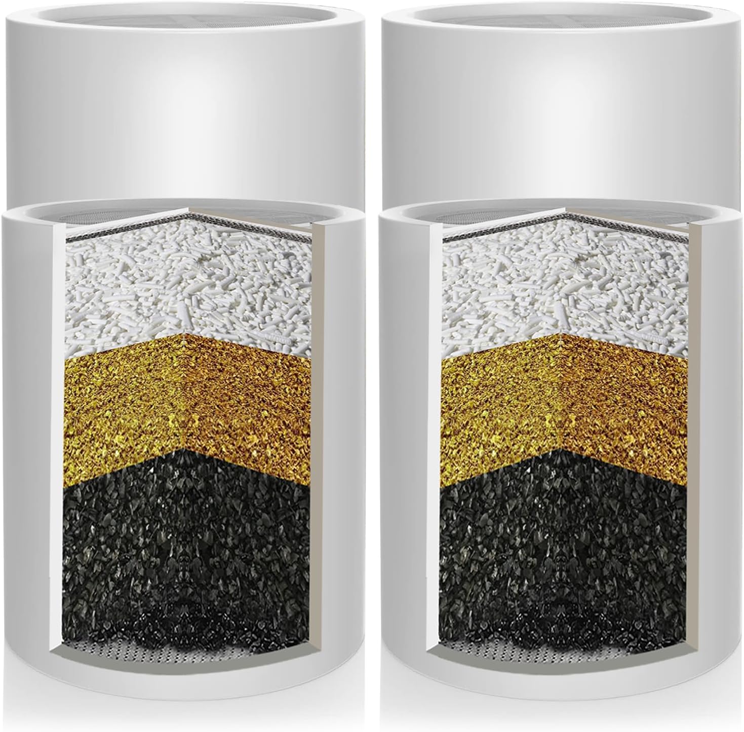 Enhanced Formula Multi-Stage Shower Filter Cartridge,High output Universal replacement filter cartridge, Remove Chlorine Heavy Metals and Other Sediments, Reduces Dry Itchy Skin, Dandruff（Pack of 4)