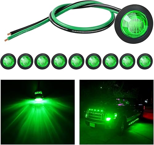 Nilight 10 luces LED redondas de 34 pulgadas, luz indicadora lateral delantera y trasera, luz indicadora de bala para camión, RV, coche, autobús,