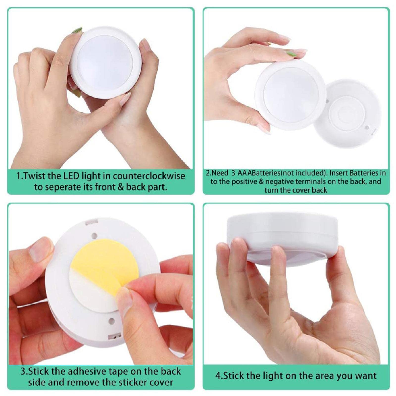 Luci LED Senza Fili Con Telecomando - 6 Luci A Batteria, 13 Colori, Timer - Foto 11