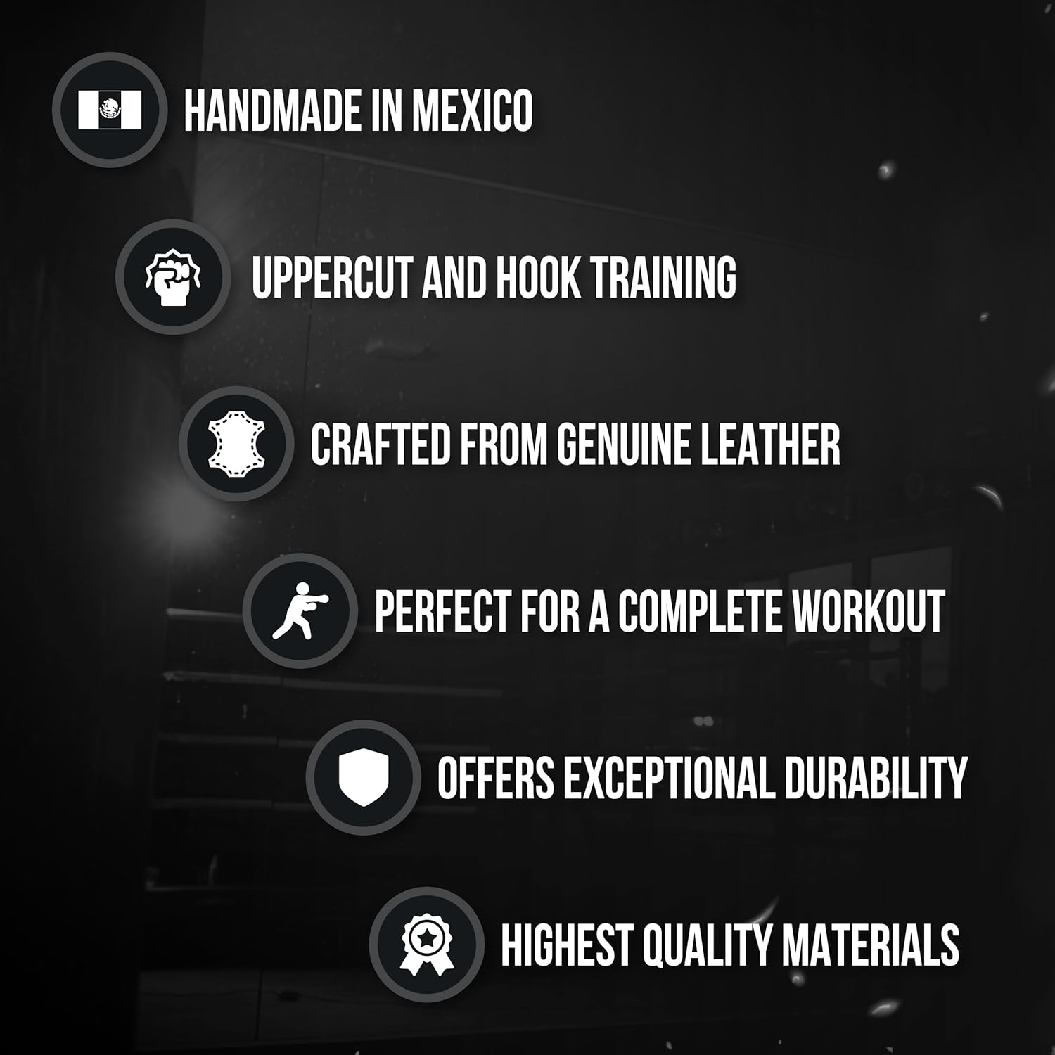 CLETO REYES Uppercut Heavy Punching Bag for Adults Boxing Training Equipment, MMA, Kickboxing, Muay Thai, Leather, Large