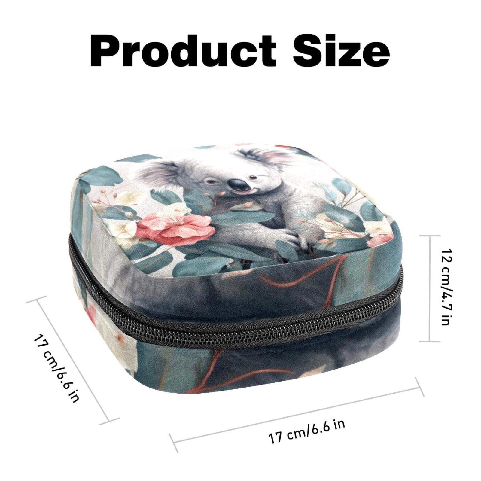 Koala Menstrual Pad Purse for School, Tampons Collect Pouch for Women Girls, Soft Sanitary Napkin Disposal Bags