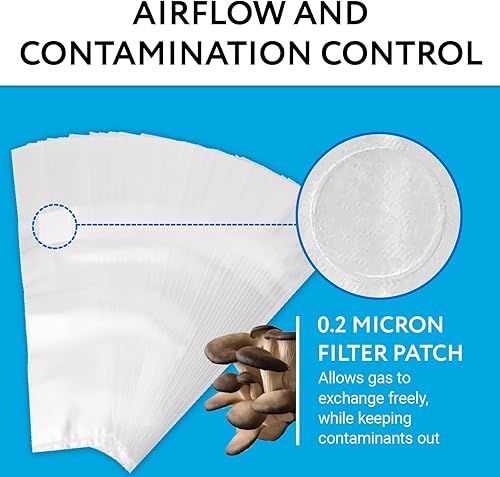 Miniatura 4 de Impresa Bolsas de cultivo de hongos, paquete de 50 unidades, 6 mil, 6 x 5 x 20 pulgadas, bolsas transparentes de pie, lavables en autoclave con