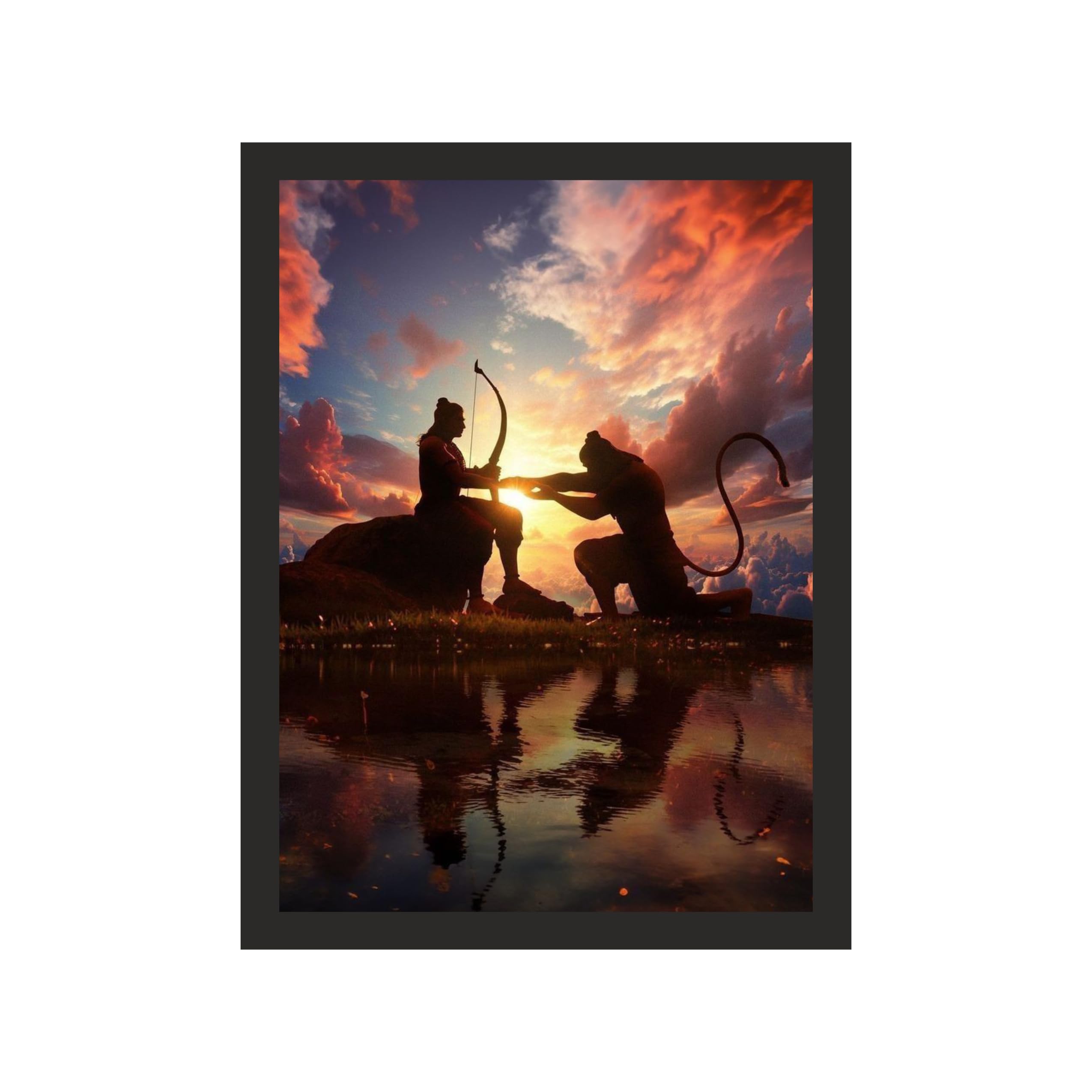 Lord Ram: Regal Forest Gaze, 9x12 Inches