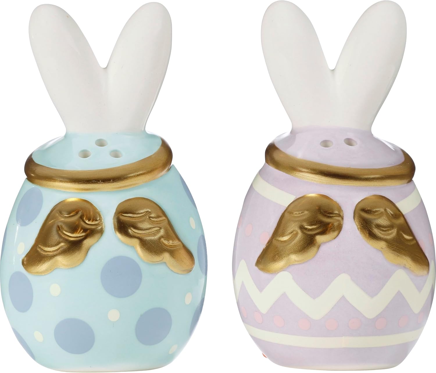 Precious Moments Easter Salt & Pepper Shakers | Angeled Eggs Easter Bunny Ceramic Salt and Pepper Shakers | Easter Kitchen Decor | Bunny Salt Shaker
