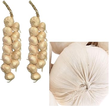 SpeedDa 2 Pack Artificial Garlic Strings for Kitchen Garden Indoor Home Office Decor