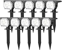 EIUIO Solar Spot Lights Outdoor: 3 Modes, IP68 Waterproof, Auto On/Off - Bright Solar Landscape Lights for Garden Yard Pathway