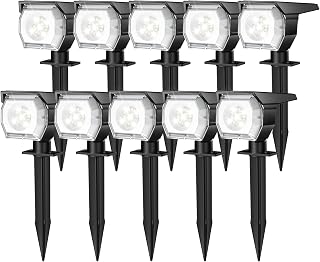 EIUIO Solar Spot Lights Outdoor: 3 Modes, IP68 Waterproof, Auto On/Off - Bright Solar Landscape Lights for Garden Yard Pathway