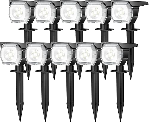 Miniatura 10 de EIUIO Luces solares para exteriores, 3 modos de iluminación, focos solares para exteriores con encendido/apagado automático, iluminación de paisaje