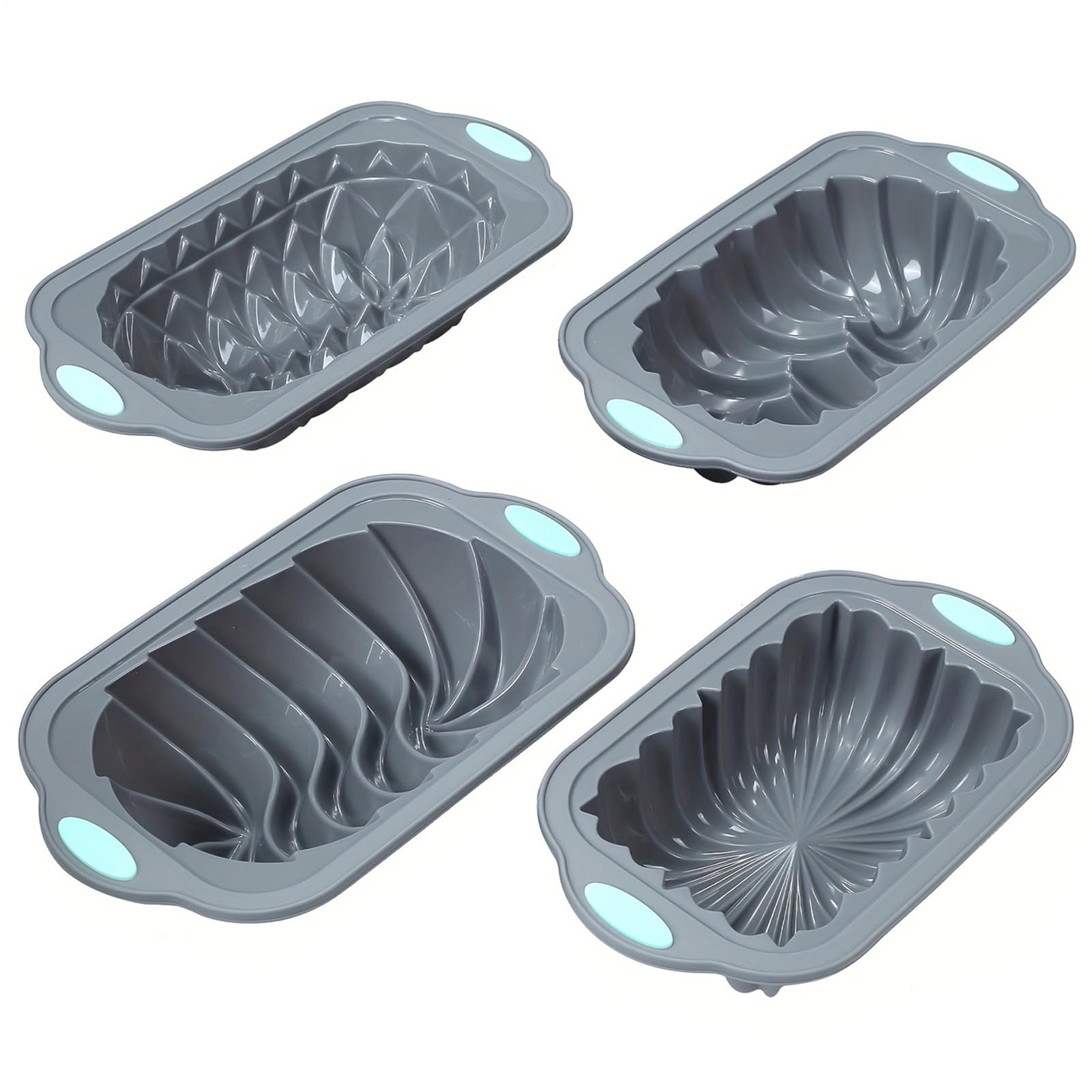 Molde Silicona Pan Resistente Al Calor Apto Microondas Y Horno Reutilizable | 4 Piezas Moldes Antiadherentes Para Hornear Pan Cumpleaños Bodas Reuniones Pasteles Brownies Pastel Carne Tartas Lasañ