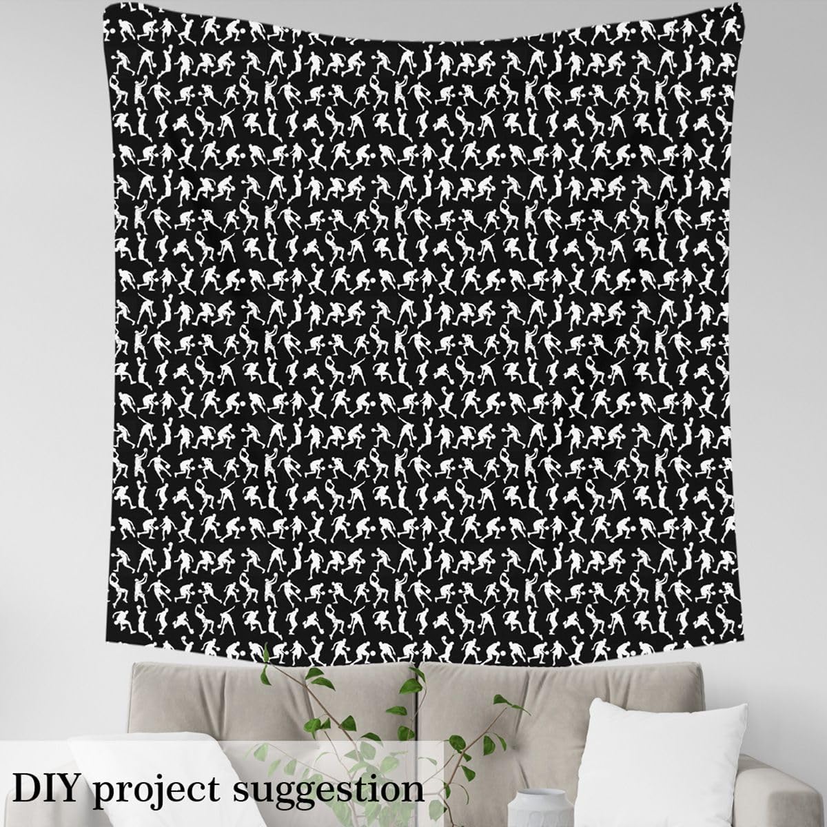 Feelyou Basketball Fabric by The Yard 5 Yards Basketball Player Decorative Waterproof Outdoor Fabric Ball Gaming Upholstery Fabric Fashion Sports Theme DIY Reupholstery Fabric