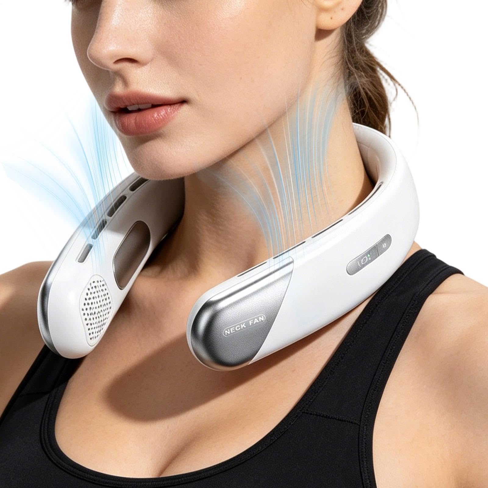 Ventilador de cuello sin aspas portátil ajustable para escalada y verano 8