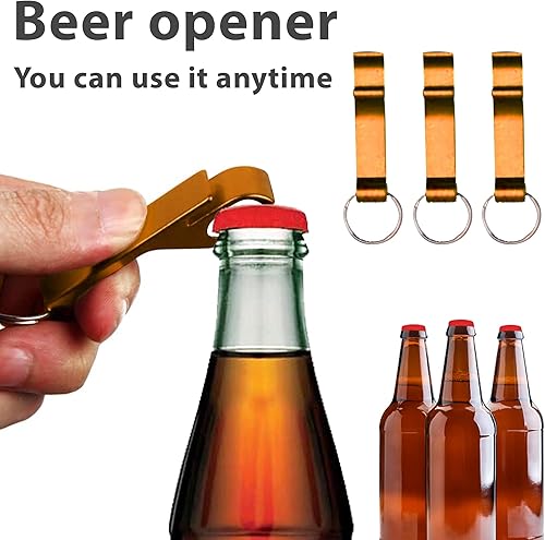 Miniatura 2 de Gadgetime USA Juego de 4 abridores de tapas de cerveza, abrebotellas de cerveza, abrebotellas para cerveza, refrescos, latas (dorado)