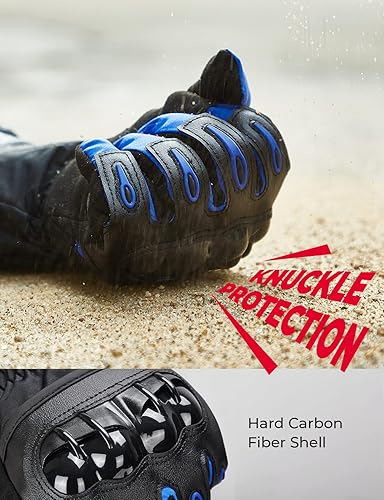 Miniatura 4 de KEMIMOTO Guantes de invierno para motocicleta, guantes de invierno para clima frío, para hombres y mujeres, guantes impermeables para pantalla