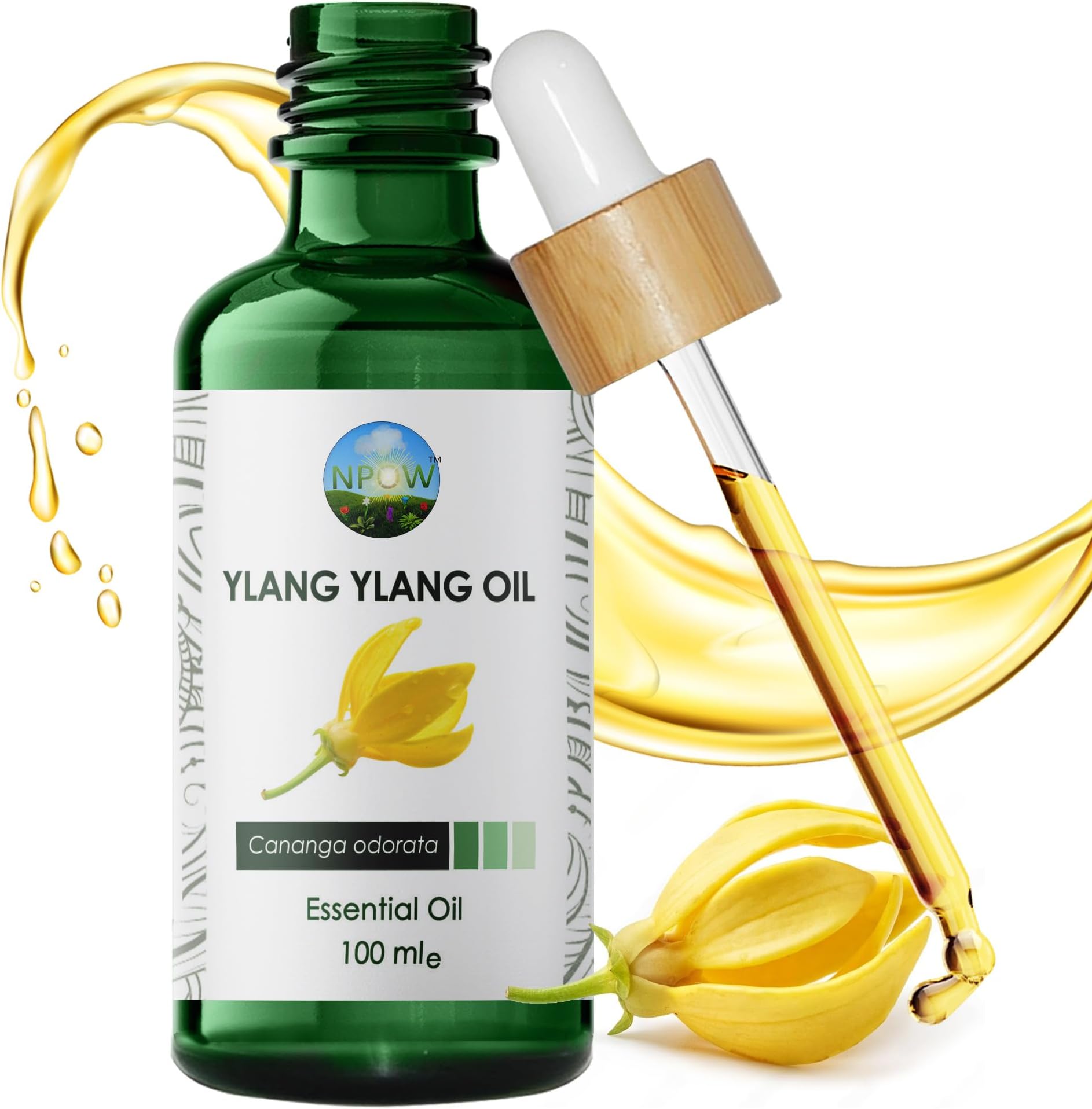 Ylang Ylang Essential Oils for Diffusers for Home - 100% Pure Ylang-Ylang Oil for Aromatherapy, Humidifier Diffuser, Essential Oils Skin Care, Massage, Burners, Hair Growth Oil - 100ml