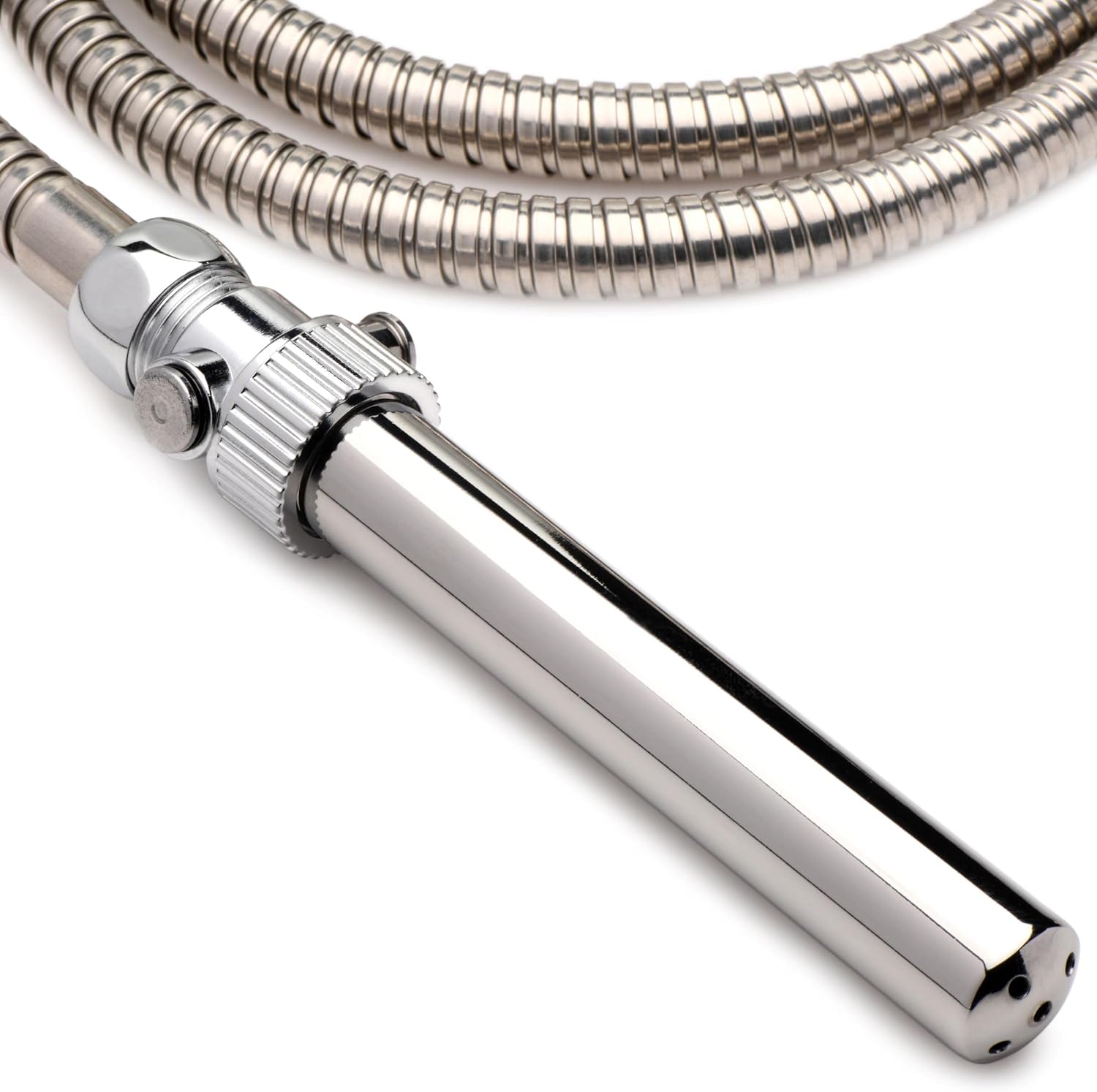 CLEANSTREAM Stainless Steel Enema Nozzle with Push Valve for Women & Men. Colon Cleaner Shower Douche Kit Attachment for Enema Rinse. Rust-Free and Compatible with All Lubricants and Most Hoses