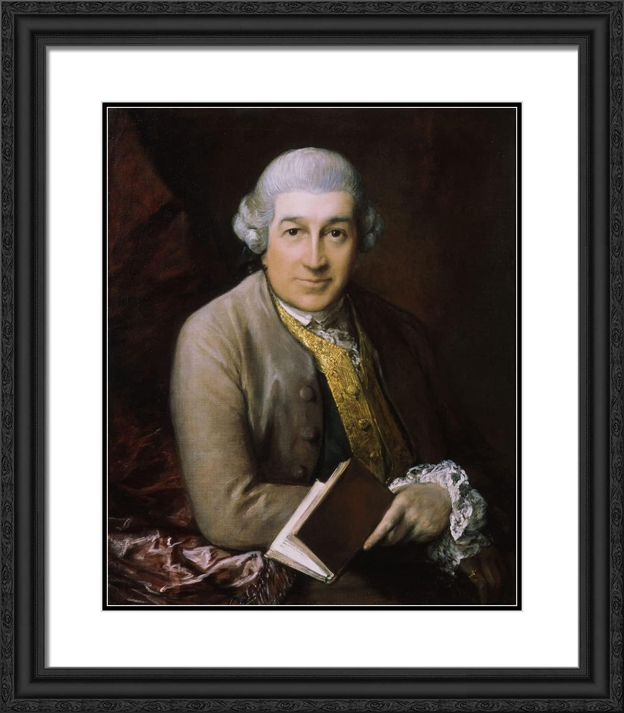 ArtDirect Gainsborough, Thomas 20x23 Gold Ornate Framed Art Print with Double Matting Titled: Portrait of David Garrick
