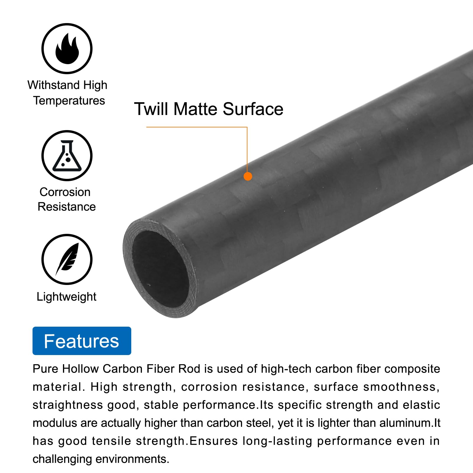 Kohlefaserrohre 6x8 Mm – 2 Stück, 170 Mm | Leicht & Hochfest Für RC-Modelle & DIY