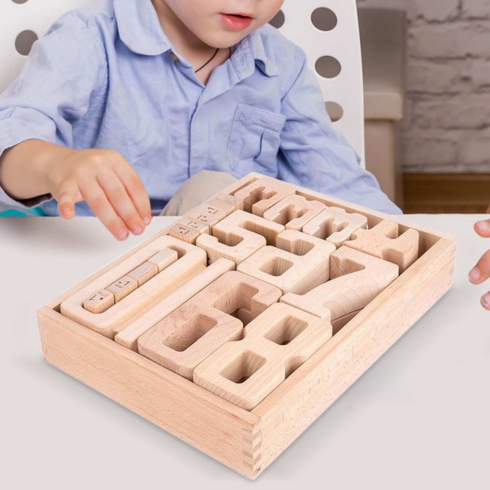 Holz Zahlen Bausteine Holz Zahlenblöcke Zähl- und Stapelspielzeug | Feinmotorische Entwicklung Pädagogisches Sortier- und Bauspiel für Vorschulkinder und Kleinkinder zum Frühlernen