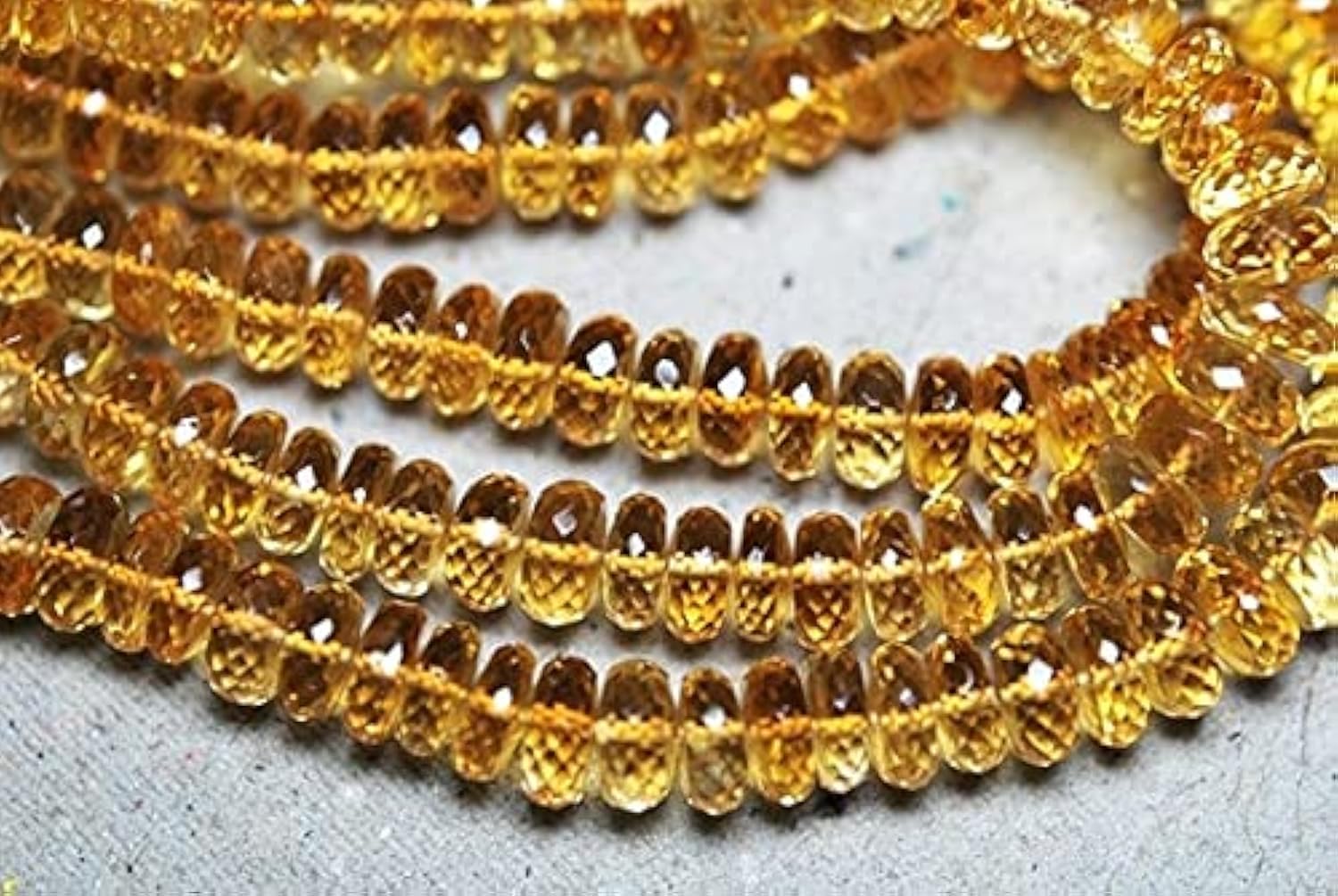 Citrine perles de qualité supérieure facettées pour joaillerie haut de gamme