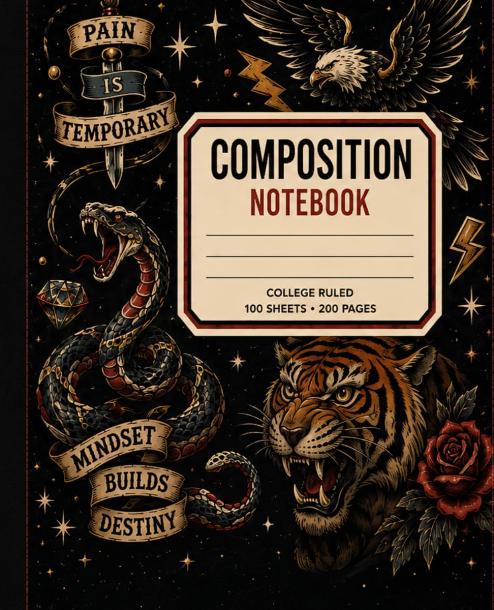COMPOSITION NOTEBOOK: COLLEGE RULED 200 PAGES