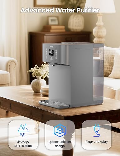 Miniatura 3 de Filtro de agua de ósmosis inversa para encimera, 41 puro para drenar, sistema de filtración RO de 8 etapas, purificador de agua portátil, no