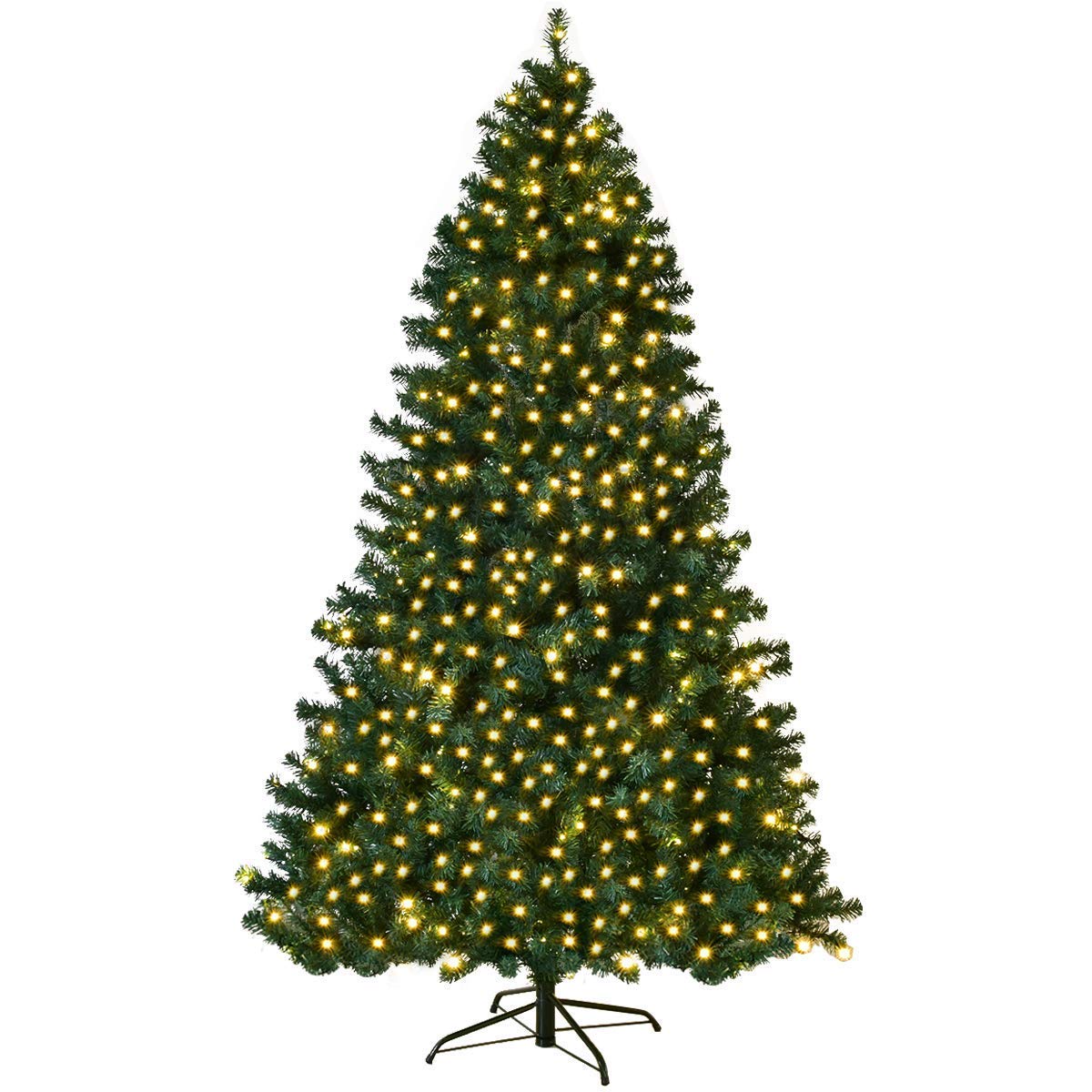 Amazon.com: COSTWAY 7FT Pre-Lit PVC Artificial Christmas Tree Auto