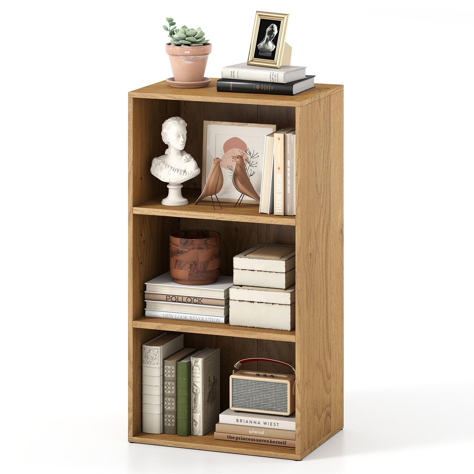 SFAREST 2/3-Tier Bookcase (42 x 29.5 x 80 cm,Natural)
