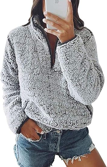 Half zip fluffy jumper Clearance