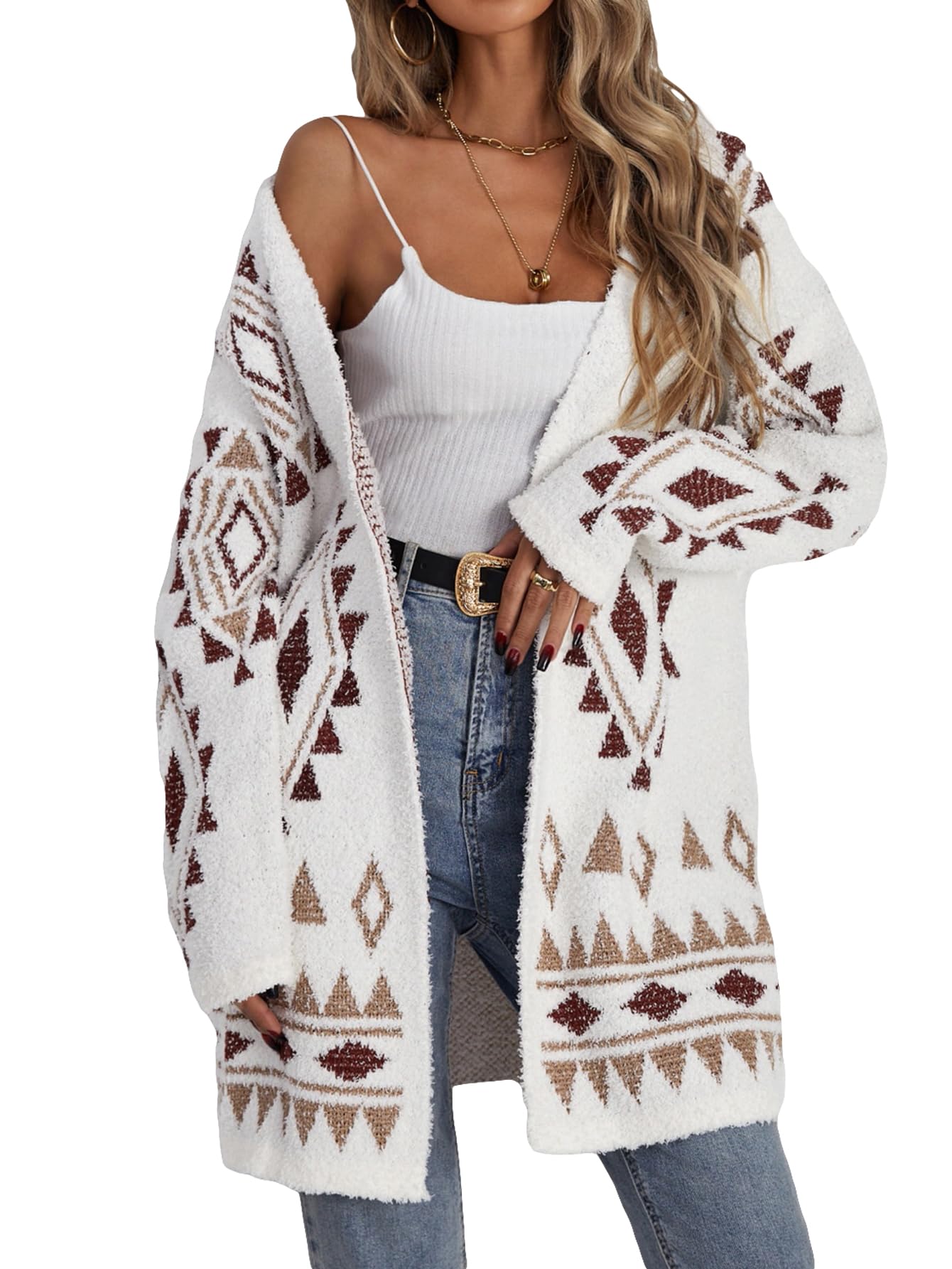 WDIRARA Womens Open Front Long Sleeve Long Cardigan Boho Chunky Sweaters Outwear Coats 2025 Fall Outfits