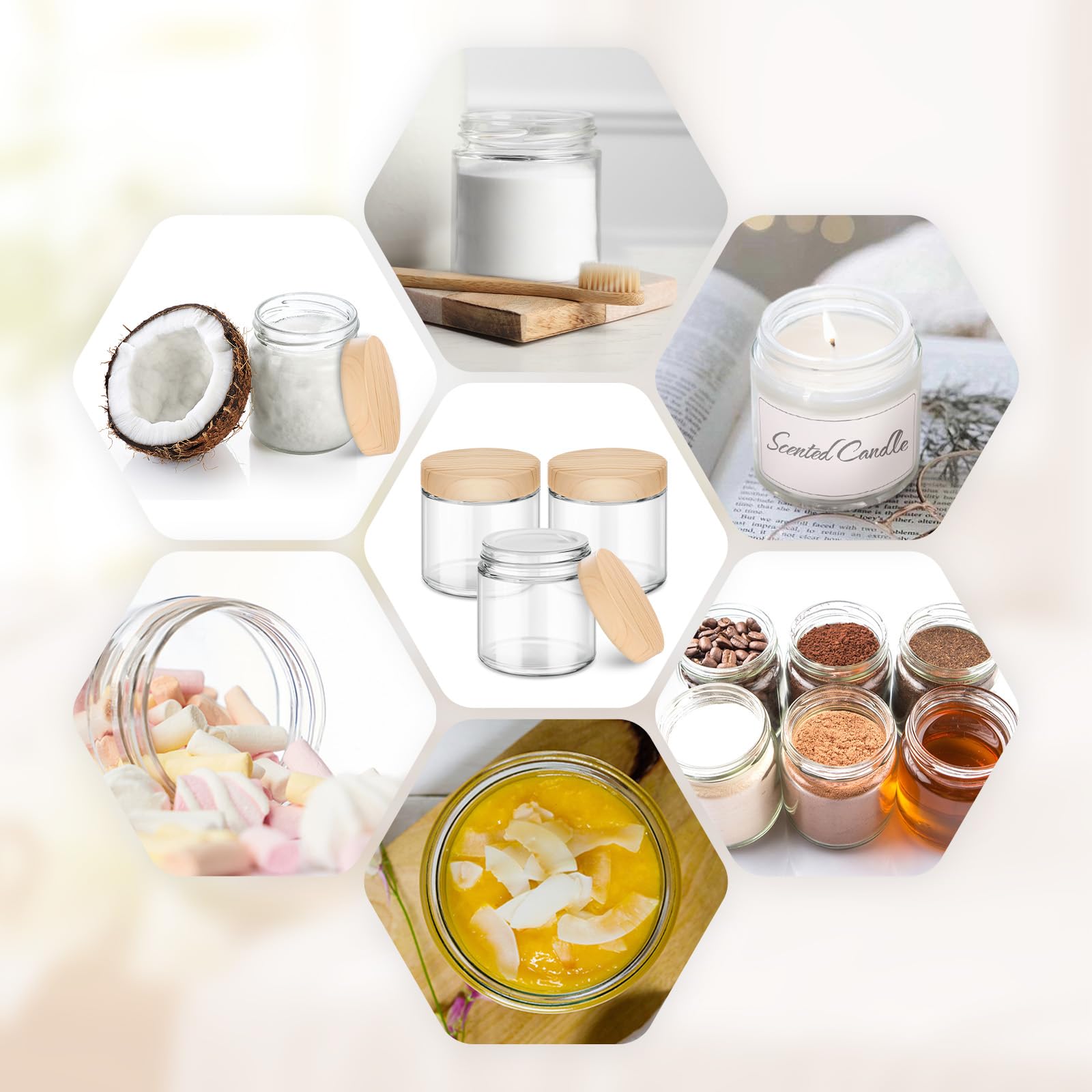 Glass Storage Jars with Plastic Lids
