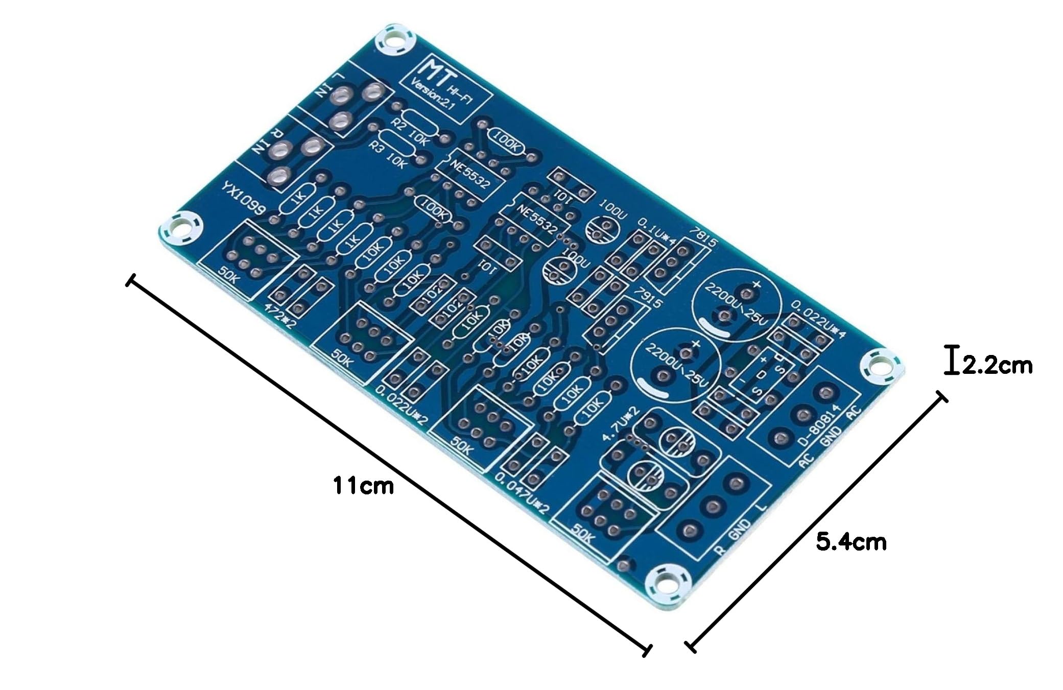 Preamplificatore Stereo Kit Fai-da-te Controllo Tono Volume Basso/Medio/Alto Piccolo Rumore