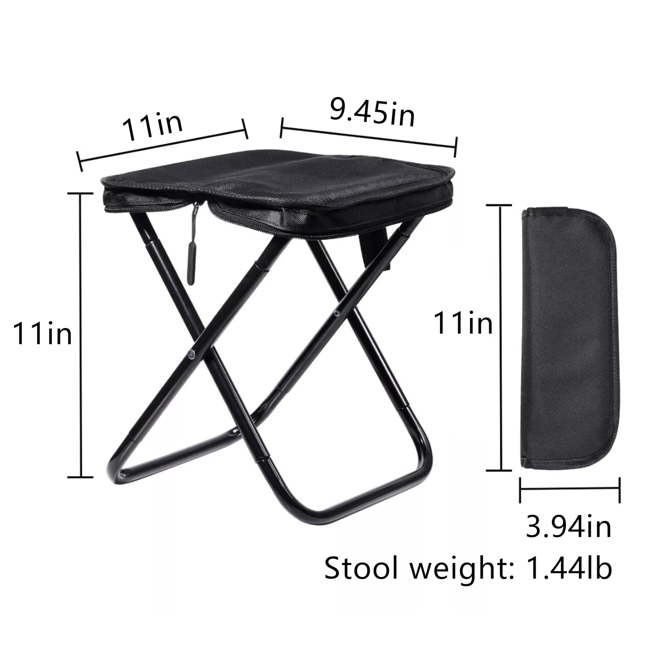 WHISURN Collapsible Stool, Camping Stool, Folding Stool, Foldable Portable Seat for Outdoor Gardening, Beach Hiking, Fishing, Lightweight & Compact Design(Green)