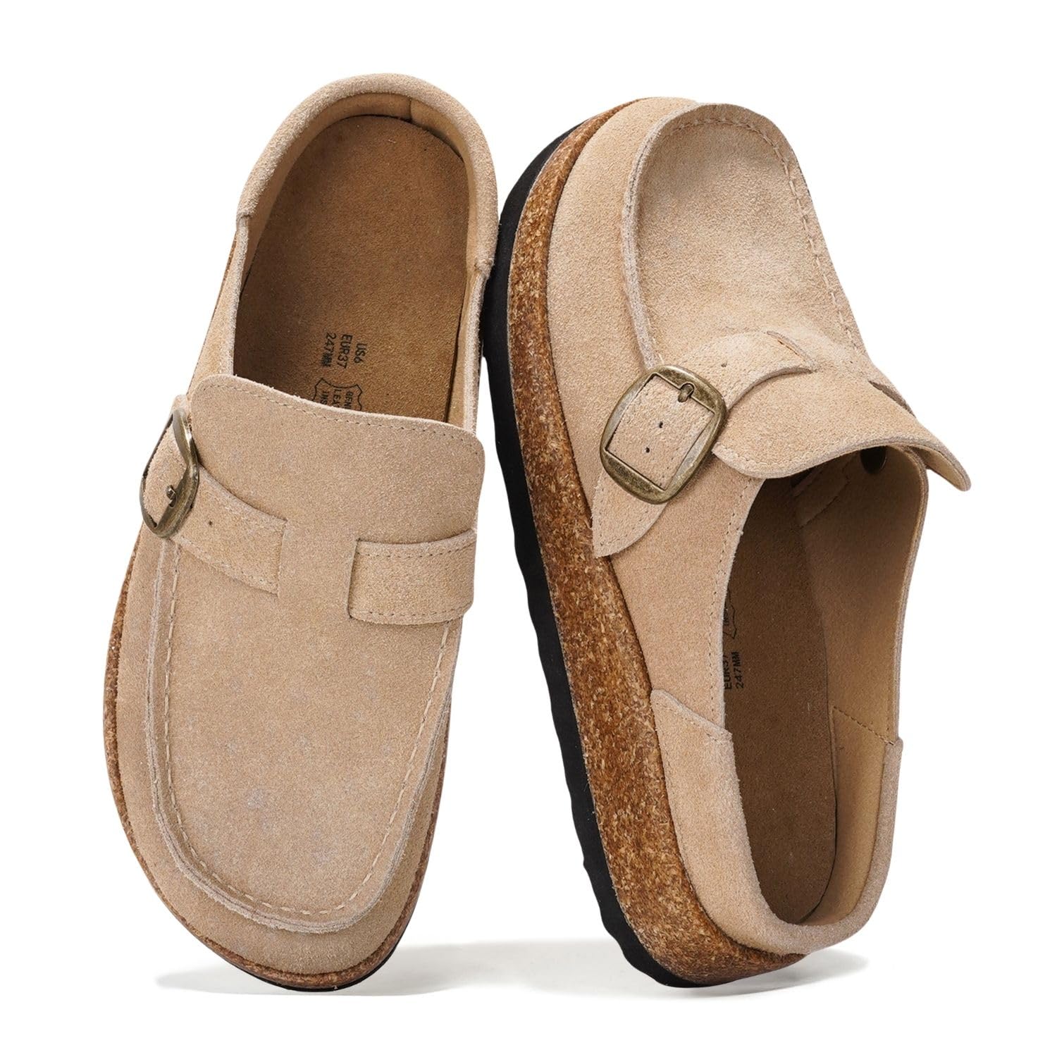 100% Genuine Leather Moccasin Style Clogs for Women - Fall Shoes for Women | Memory Foam Insole for Comfortability; Non-Slip and Durable Womens Clogs; Lightweight and Water-Resistant Mules for Women