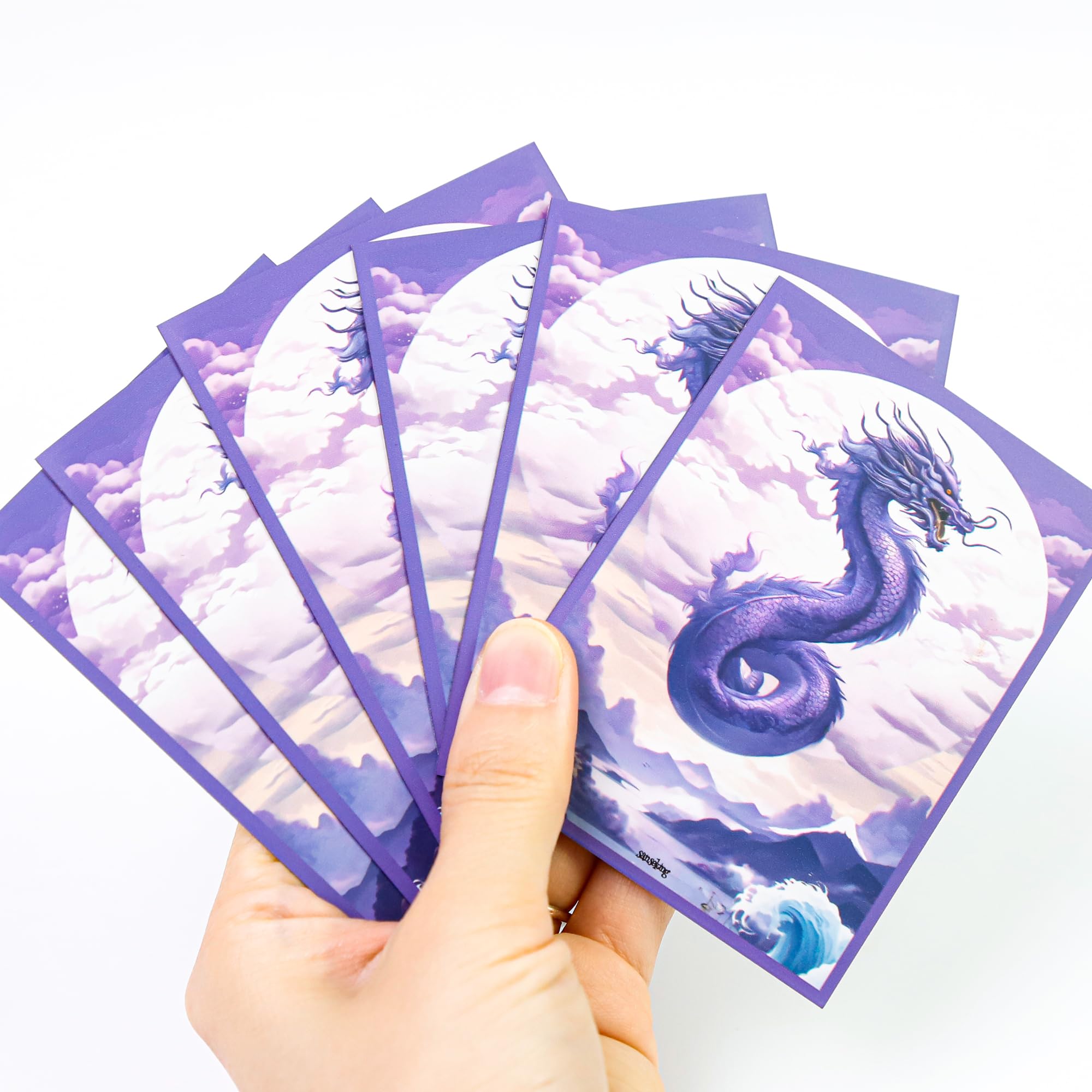 Amazon.com: Sanseking Colorful Dragon Printed Standard Trading Card Sleeves,  64pcs Perfect Fit Standard TCG Cards Protectors Case (Purple) : Toys & Games