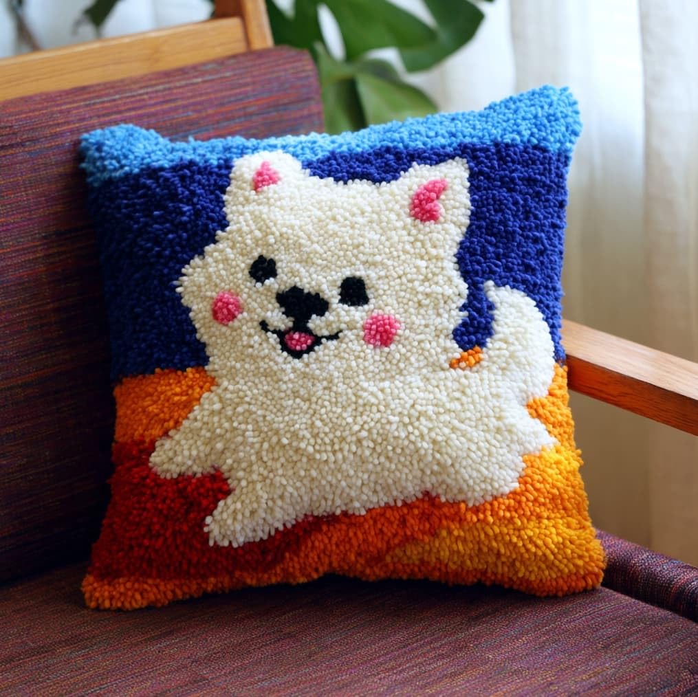 AxiangziK Latch Hook Cushion Kits for Adults,Cute Puppy