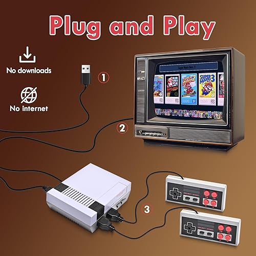 Miniatura 6 de Retro Gaming Console with 621 Built-in Games, HDMI Retro Game Console for NES, Classic Mini Entertainment System for Nintendo, Plug and Play with