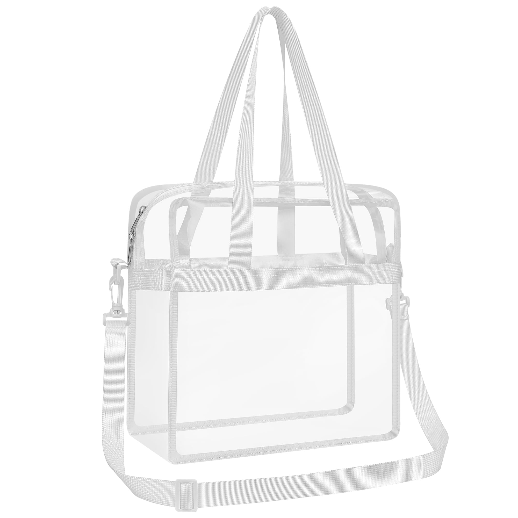 OrabenOraben Clear Bag Stadium Approved 12x6x12 Clear Tote Bag with Removable Strap Clear Lunch Bag for Work Sports Festival