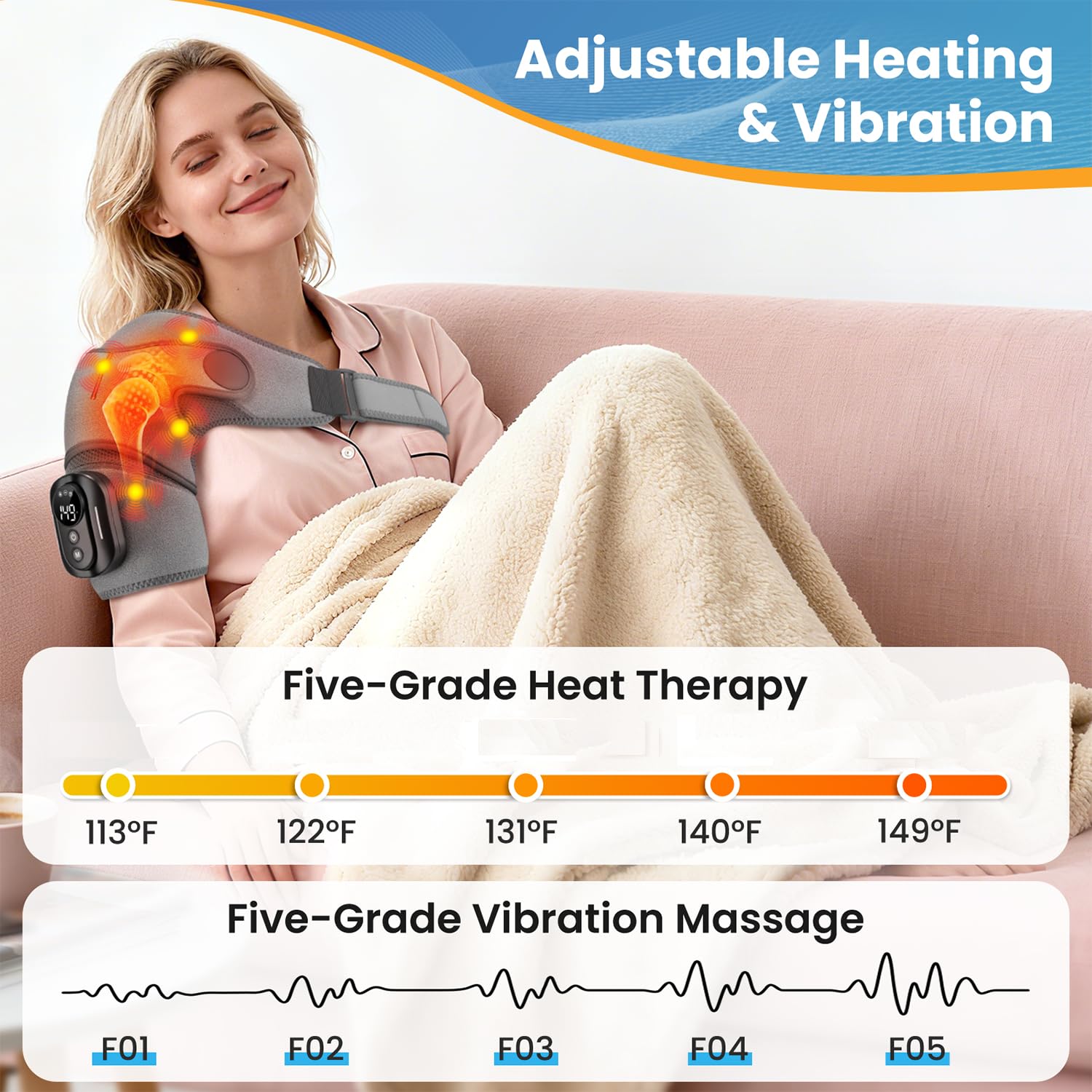 CENXIGO Shoulder Massager - Heat & Vibration Relief -2 CENXIGO Shoulder Massager - Heat & Vibration Relief -2