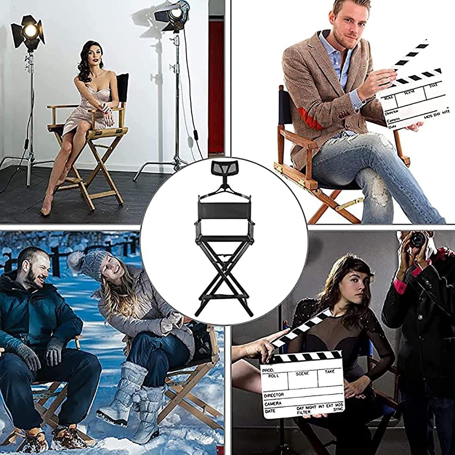 Professional Lightweight Folding Directors Chair for Makeup Artists Portable Aluminum Construction