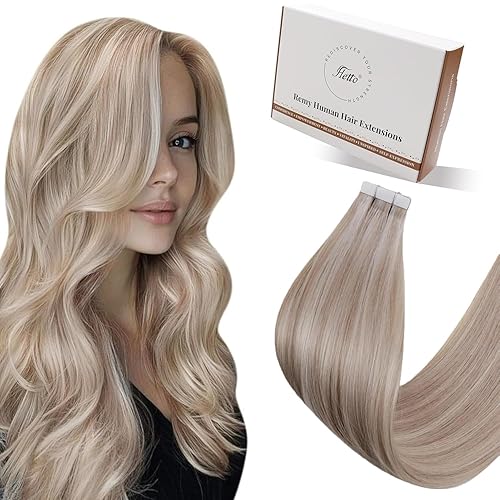 Hetto Tape in Hair Extensions Human Hair Blonde Human Hair