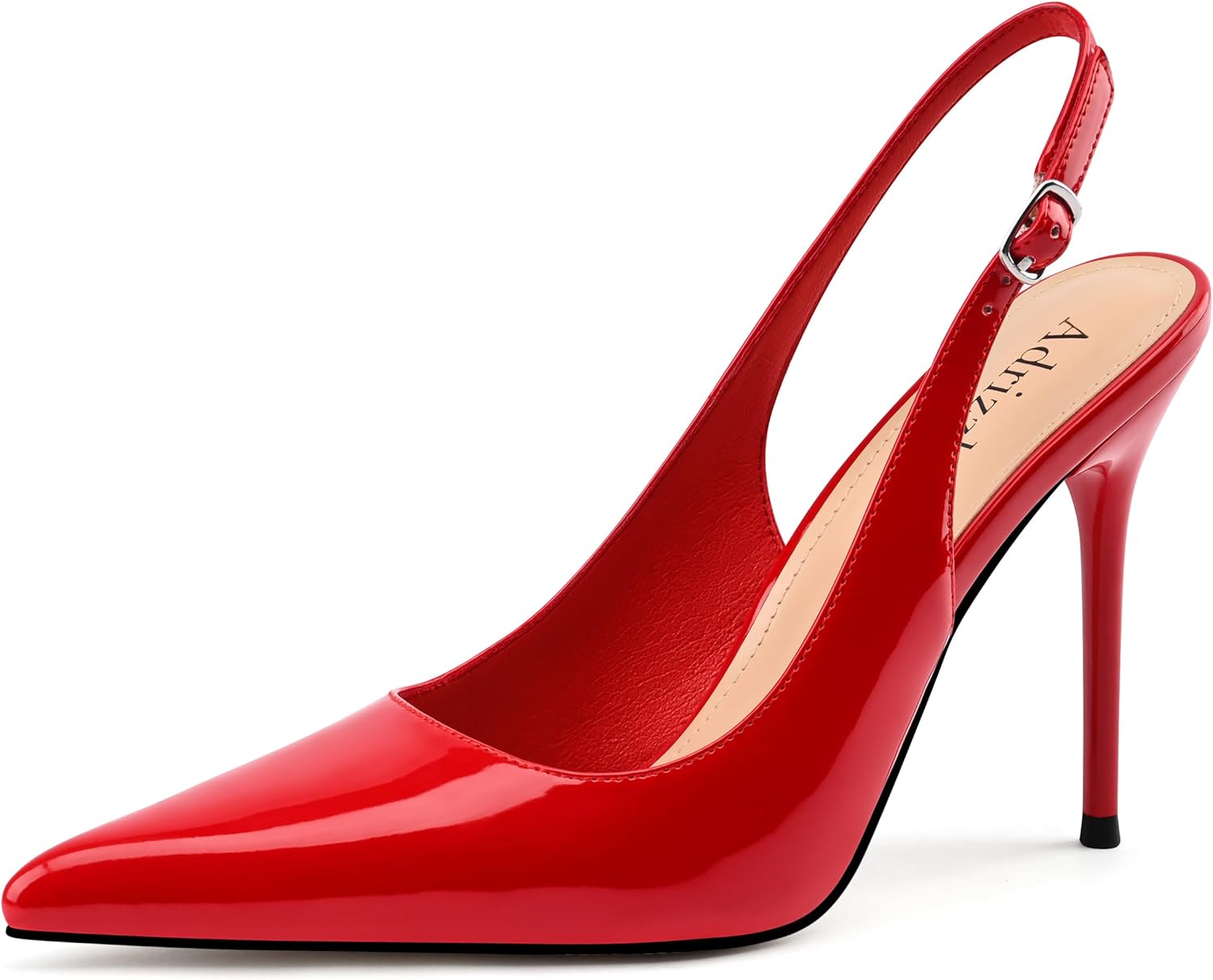 Adrizzlein Womens Slingback High Heels Pointed Toe Heels Closed Toe Stiletto Pumps Comfortable Sexy Non-Slip Elegant Wedding Party Shoes
