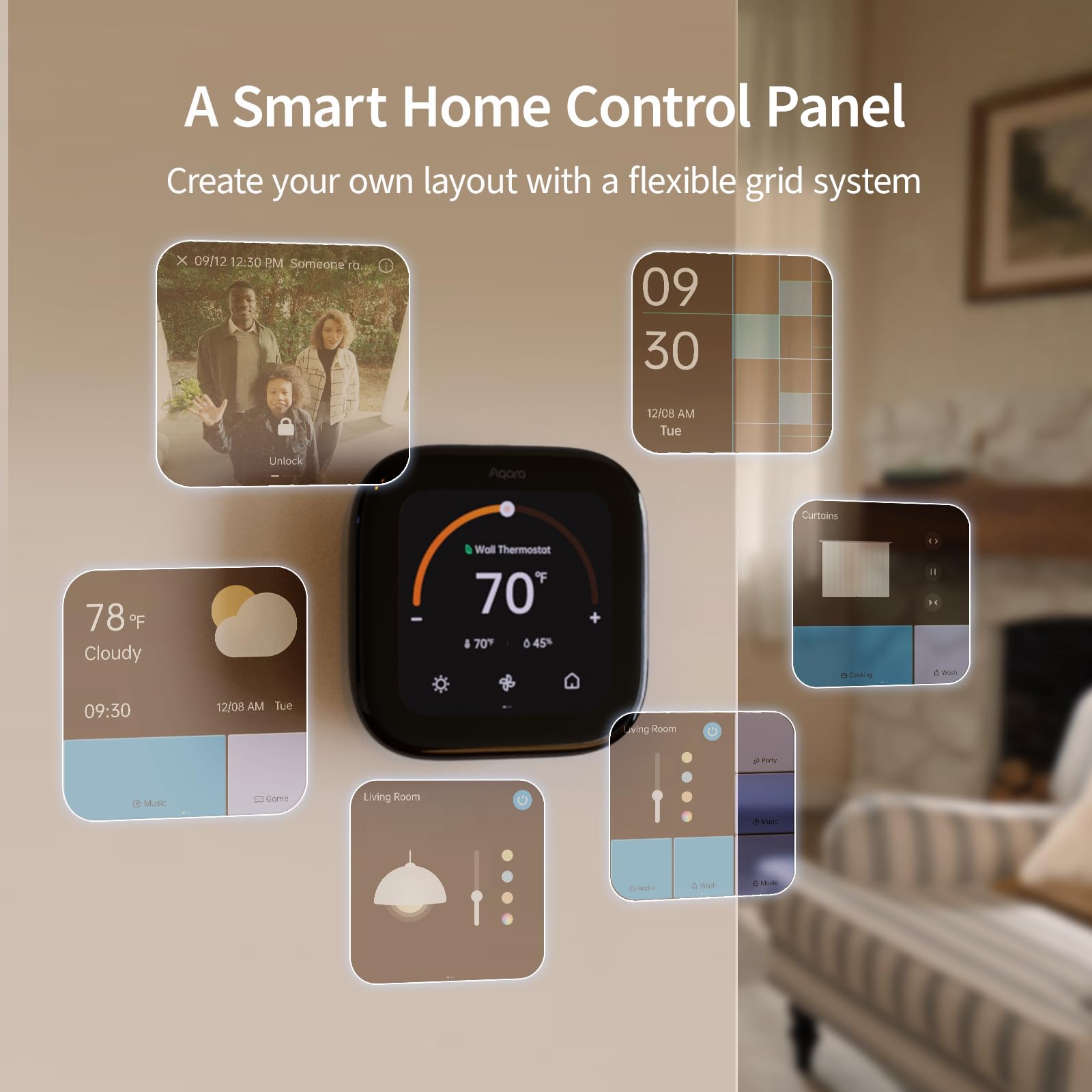 Aqara Smart Thermostat W200 with Apple Adaptive Temperature & Clean Energy Guidance, 4" Touchscreen, Matter Controller, Built-in Radar Sensor, Works with Apple Home, Siri, Google Assistant, Alexa - 5