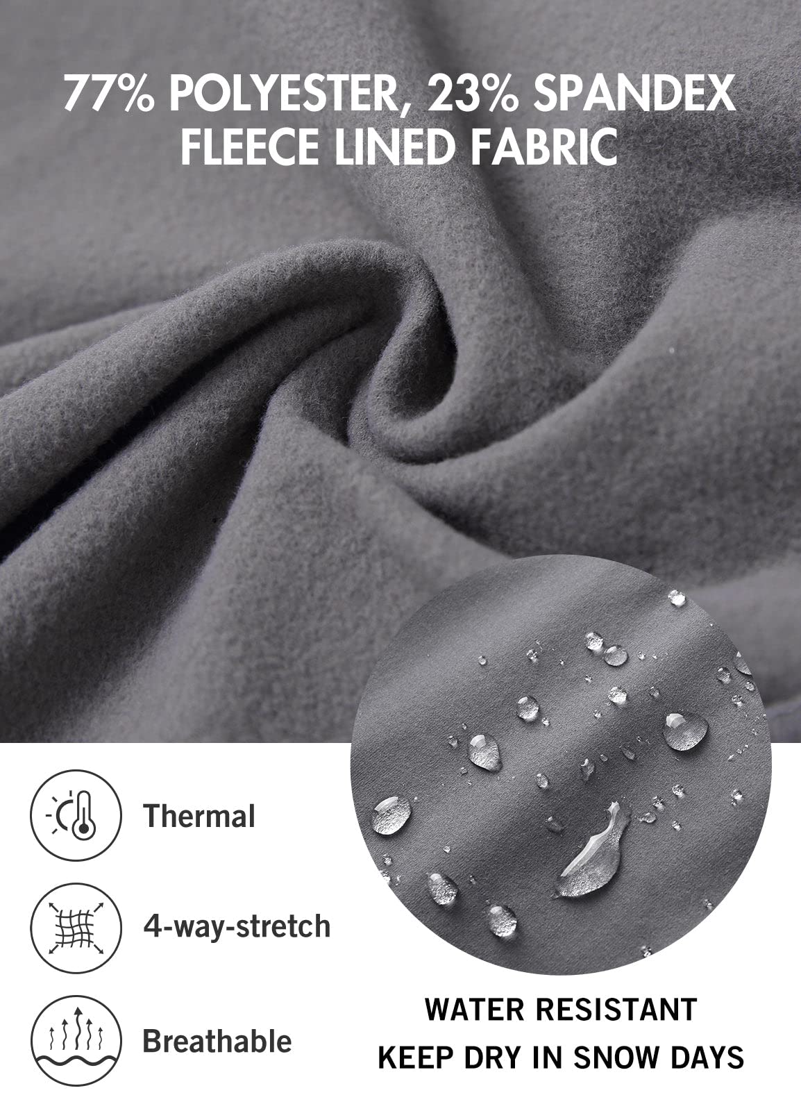 baleaf Pantalones de equitación para Mujer, de Invierno, con Ribete en Las Rodillas, Resistentes al Agua, con Forro para teléfono móvil, para Mujeres y niñas