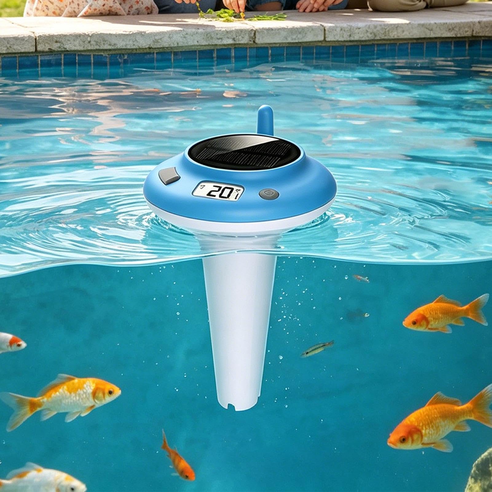 Medidor de temperatura de piscina, monitor de temperatura inalámbrico impermeable para bañera de hidromasaje, fácil lectura para spa, estanque, acuario, uso doméstico y exterior