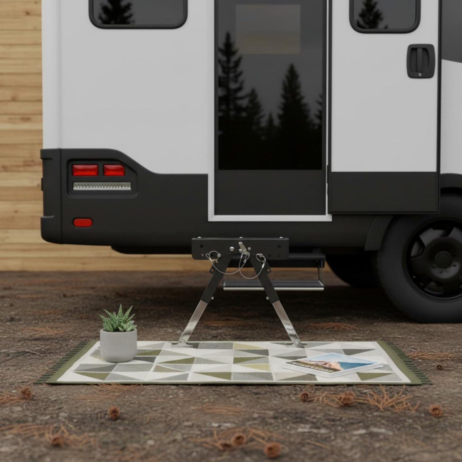 Estabilizador Escalón Ajustable Soporte Plegable Metal Resistente para Terreno Irregular, Camping, Viaje